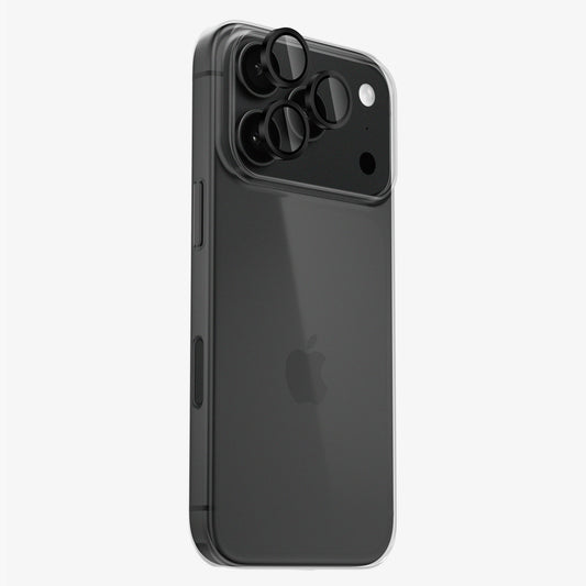 Protection caméra et objectifs iPhone 18 Pro Noir — contour en aluminium et verre trempé