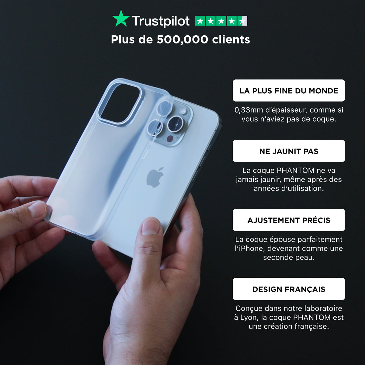 Pack PHANTOM, Verre trempé & Protections de caméra pour iPhone 15 Pro