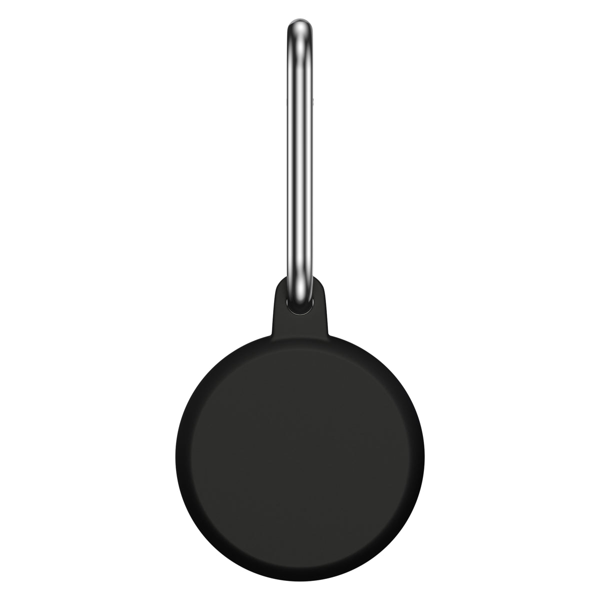 Coque AirTag en silicone avec mousqueton en acier inoxydable - Noir