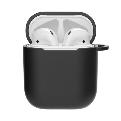 Coque AirPods 1 et 2 souple avec système d'attache pour dragonne - Noir total