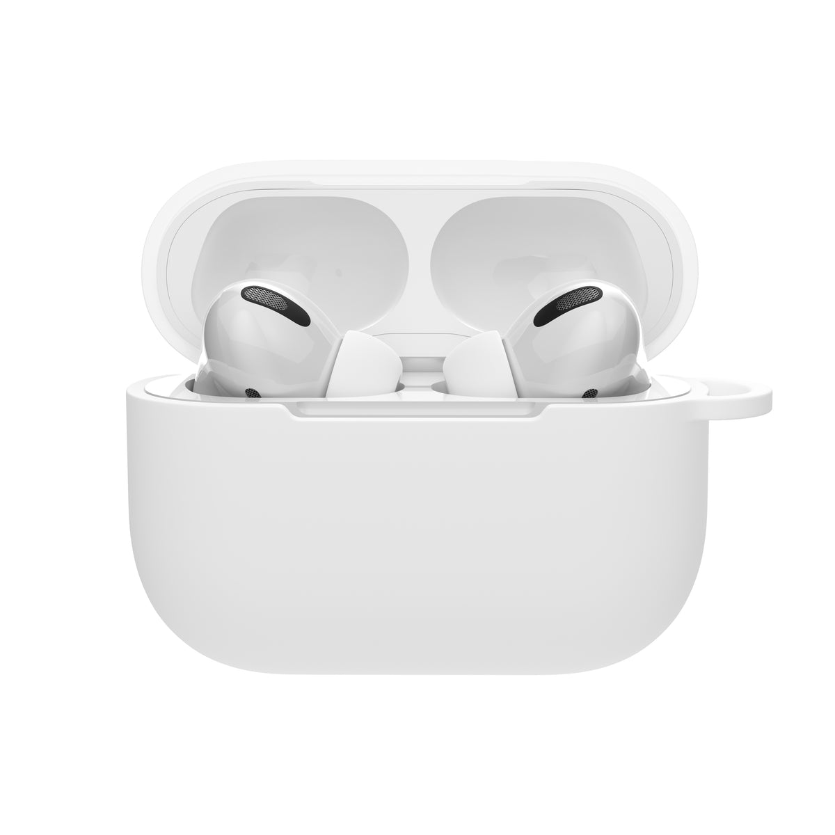 Coque AirPods Pro et Pro 2 souple avec système d'attache pour dragonne - Blanc pur