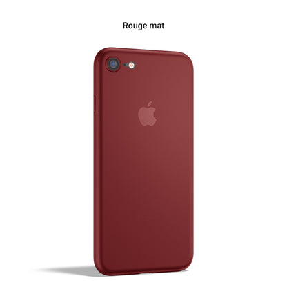 Coque ORIGINAL pour iPhone SE 2022, 2020, 7, 8 & Plus - La plus fine du monde avec 0.33mm d'épaisseur - Rouge mat