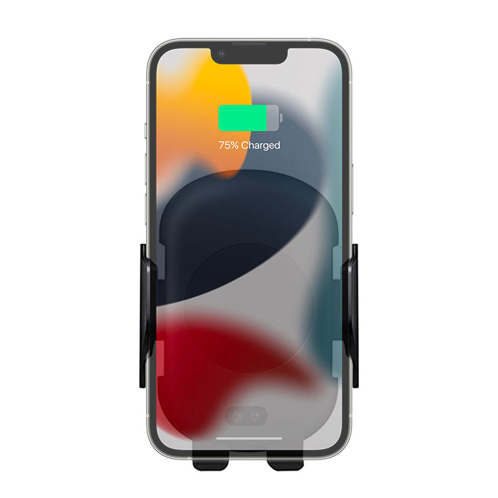 Support et chargeur iPhone à induction pour voiture avec ouverture et fermeture automatique des grilles